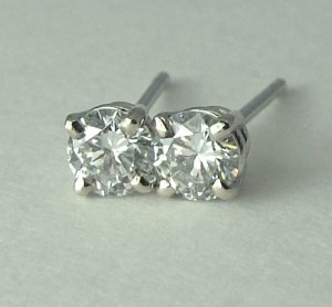 Diamond Stud Earrings 0.50cttw  F, VS model RDER048W-FVS
