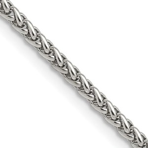 Stainless Steel Wheat Necklace 3mm wide 20" length model SRN805-20