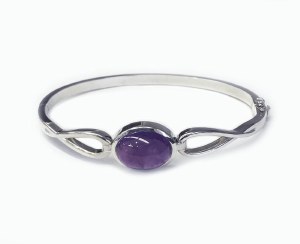 Sterling Silver Bangle Bracelet 11.48ct amethyst model SWB-MARIA-AMETHYST