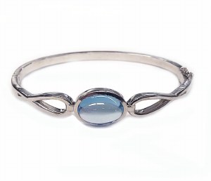 Sterling Silver Bangle Bracelet 13.06 ct blue topaz model SWB-MARIA-BLUETOPAZ