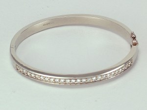Diamond bangle bracelet 18kt white gold 1.3 cttw G VS