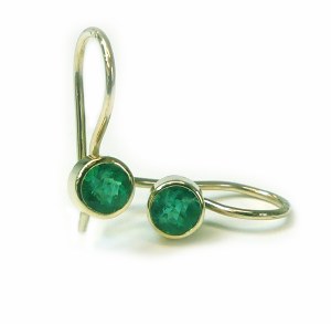 Emerald drop earrings 14kty .67cttw model SWE-EMR67