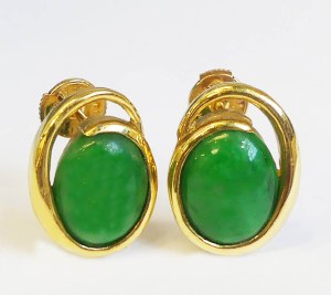 Jade earrings 18kt yellow gold 6.50cttw model SWE091