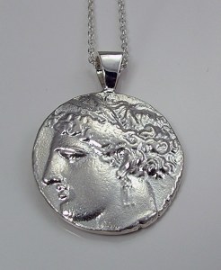 Tanit on front horse on reverse coin reproduction sterling silver SWP-TANIT