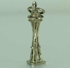 Space Needle Charm 14ktw Gold