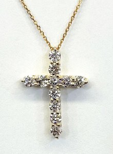 Diamond cross pendant 0.75cttw F VS1 14kt yellow gold model SWP0361Y