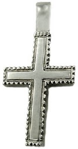 BEADED CROSS PENDANT 18KTW