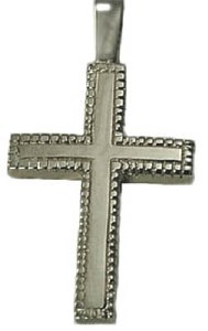 BEADED CROSS PENDANT 14KTW