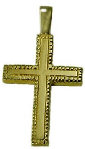 BEADED CROSS PENDANT 14KTY
