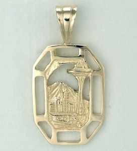 Seattle skyline charm 14kty gold model SWP0855