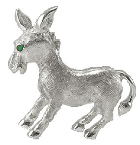 DEMOCRAT DONKEY PIN 14KTW