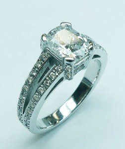 Diamond engagement ring 14kt white gold 2.08cttw model SWR-0423-01