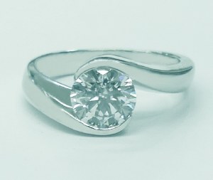 Diamond engagement ring 14kt white gold 1.03 carat lab diamond D VVS2 model SWR3631W