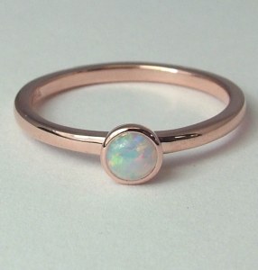 Opal Ring 14kt rose gold 4mm opal model SWR6683O
