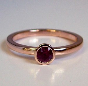 Ruby Ring 14kt rose gold .35ct ruby model SWR6684R