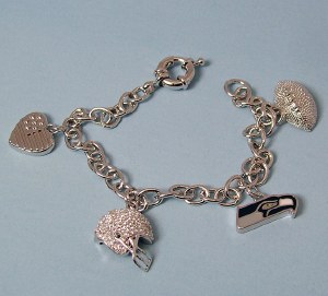 Seattle Seahawk Jewelry officially licensed NFL charm bracelet XCB019572WCY75
