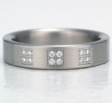 Stainless steel diamond band 0.06 cttw model 011096G