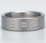 Stainless steel diamond band 0.06 cttw model 011105G