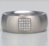 Stainless steel diamond band 0.12 cttw model 011141G