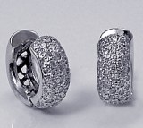 Diamond pave hoop earrings 14ktw  1.00cttw F VS