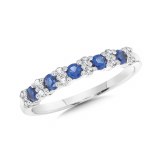 Sapphire and diamond ring 14kt white gold .65 carat total weight model 030-CGR246W-DSAF