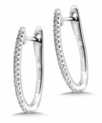 Diamond hoop earrings 1/10cttw 14ktw gold model 030-EDD3027-W