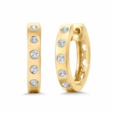 Diamond Huggy Design 1/7 cttw 14kt yellow gold model 030-EDD3111-Y