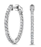 Diamond hoop earrings 1/2 cttw 14kt white gold model 030-EDD3300-W