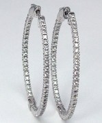 Diamond hoop earrings 1.00cttw 14ktw H SI2