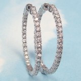 Diamond hoop earrings 2.50cttw 14ktw H SI1-2