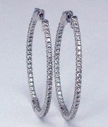 Diamond hoop earrings 1.50cttw FG VS 14kt