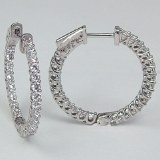 Diamond hoop earrings 1.50cttw 14kt white gold