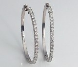 Diamond hoop earrings 1.00cttw 14ktw FG VS