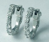 Diamond hoop earrings 14kt white gold 1.3 cttw model 039-40977