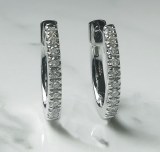 Diamond hoop earrings 18ktw gold 1/4cttw diamonds model 043-SE6685-A