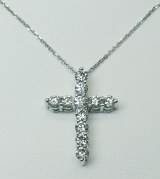 Diamond cross pendant 1.00cttw H SI1 18" 14kt chain model 048-SDD3001-581