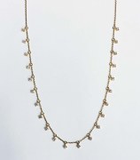 Diamond necklace 0.94cttw 22 natural diamonds bezel set on a 14kt yellow gold necklace model 049-SKU-35