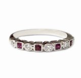 Diamond and ruby band 14kt white gold 0.30cttw model 061-R23076RB