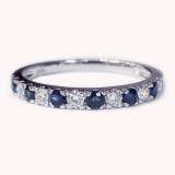 Diamond and sapphire band 14kt white gold .65cttw model 061-RG6307SA