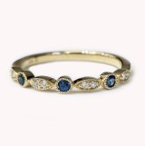 Diamond and sapphire band 14kt yellow gold .19cttw model 061-T11375SA