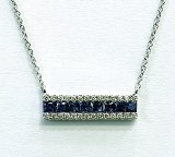 Diamond sapphire 14kt white gold pendant 0.83 carat total weight model 068-53663