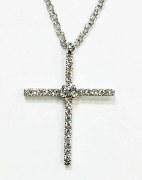 Diamond cross 0.10cttw 14kt white gold 18" 14kt chain