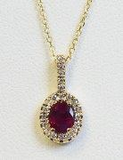 Ruby and diamond pendant 14ktw 0.60 cttw model 068-PY505502-50240