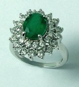 Emerald Diamond Ring 18ktw