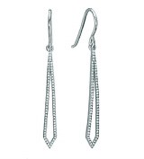 Tesaro Diamond Kite Hoop Earrings 14kt White Gold model 121419-W