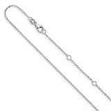 14kt white gold cable chain adjustable 16-18" model 1381-16+2