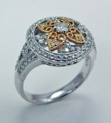 Diamond ring 18kt two tone .43cttw G VS2 model 139-1D420