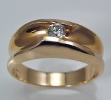 Diamond ring 14kty gold .20 ct round G VS2