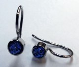 Sapphire drop earrings 14kt white gold 0.89 carat total weight model 144-23270-SAPP