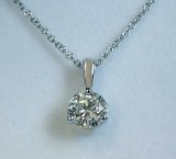 Diamond Pendant 0.75 carat H-SI2 14kt white gold  3 prong mounting model 144-23559-075W